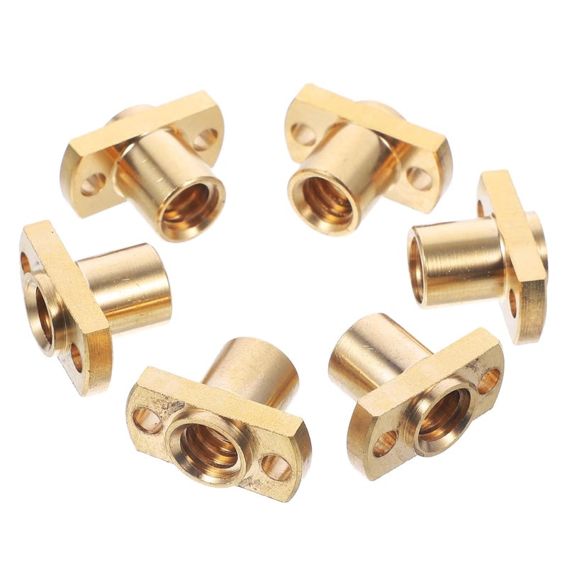 6 Pcs T8 Brass Trapezoidal Lead Screw Nuts 2mm Lead Size for 3D Printer - Image 1